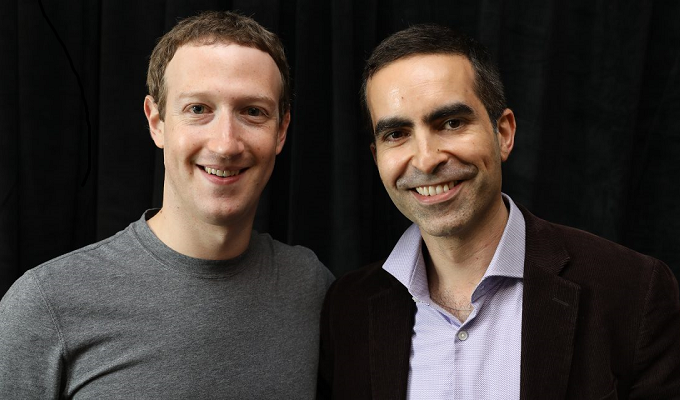 Instadeep founder Karim Beguir with Mark Zuckerberg, founder of Facebook.